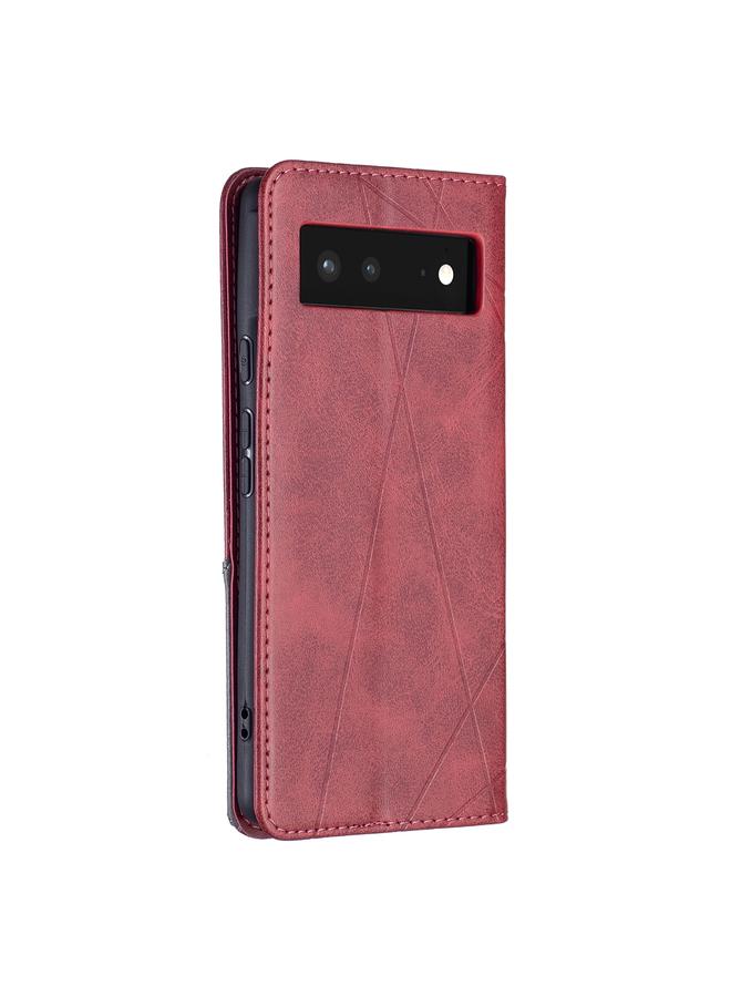 اس-توب جراب لهاتف Google Pixel 6، جراب جلدي مغناطيسي أفقي غير مرئي مع حامل وفتحات للبطاقات وإطار للصور - Image 3