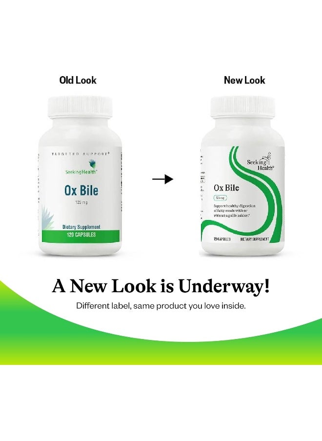 Seeking Health - Seeking Health Ox Bile 125 - Digestive Enzyme & Gallbladder Support Supplement - Vegetarian Capsule with Digestive Enzymes - 120 Capsules - Image 1
