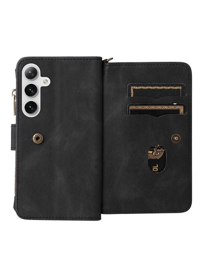 S-TOP Case For Samsung Galaxy S25+ / S24+ 5G Skin Feel Multi Card Slots Zipper Wallet Leather Phone Case - Image 3