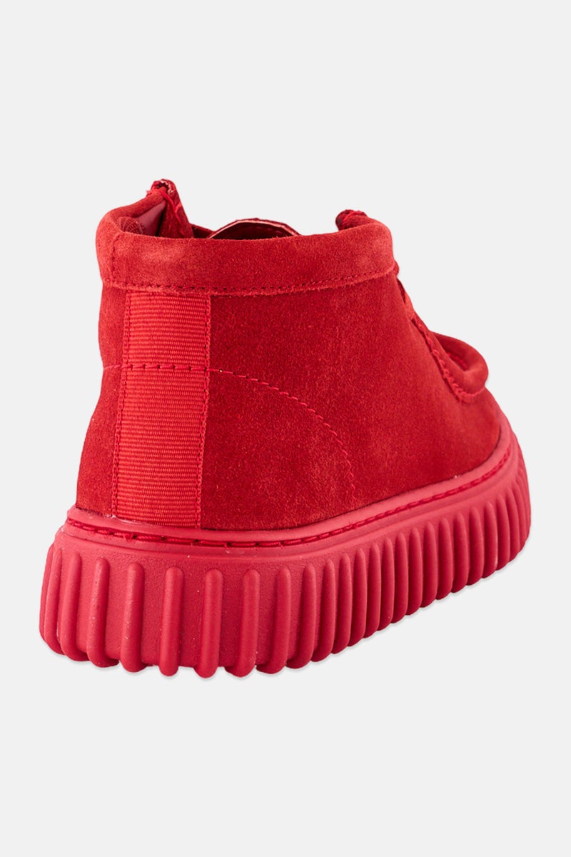 clarks Kids Boy Torhill Hi Lace Up Casual Shoes, Red - Image 3