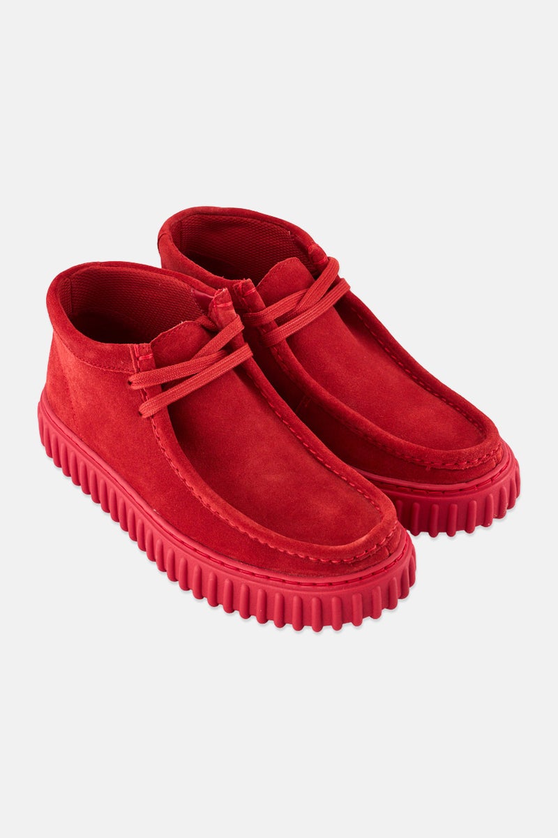 clarks Kids Boy Torhill Hi Lace Up Casual Shoes, Red - Image 2