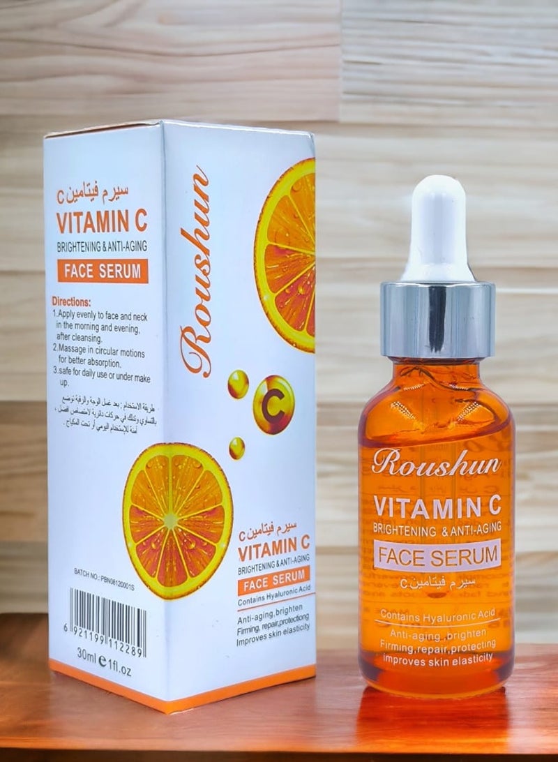 روشن سيروم روشن فيتامين سي لتفتيح البشرة ومحاربة علامات التقدم في السن، يحتوي على حمض الهيالورونيك، 30 مل - Image 2