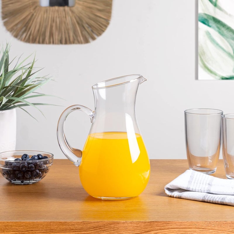 Glaver's Glass Water Pitcher with Spout – Elegant Serving Carafe for Water, Juice, Sangria, Lemonade, and Cocktails – Crystal-Clear Glass Beverage Pitcher. - Image 3