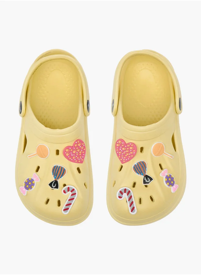 Aqua Applique Detail Clogs with Backstrap