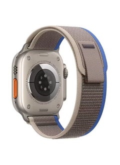 vesus Trail Nylon Loop Straps For Apple Watch Band Ultra 49mm 42mm 44mm 45mm Adjustable Sport Braided strap for iWatch Series 8/7/6/5/4/3/2/1/SE - Blue/Grey 