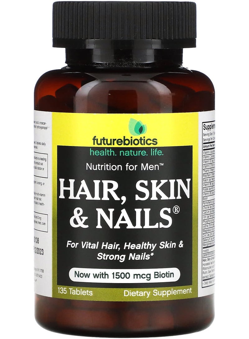 Futurebiotics التغذية للرجال، الشعر، البشرة والأظافر، 135 قرصًا