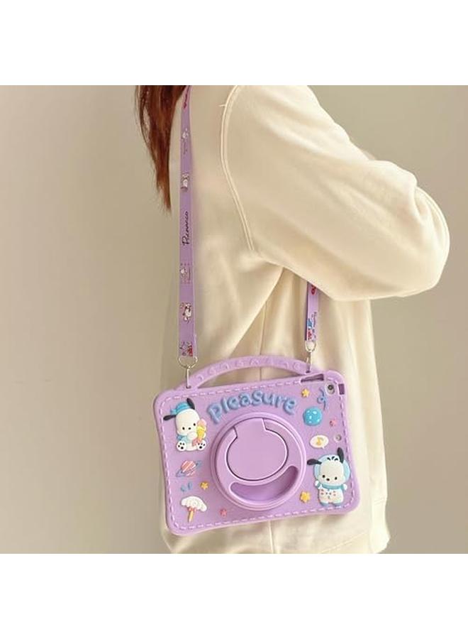 إيروريكس حافظة تابلت لجهاز سامسونج جالكسي تاب A9 بلس مقاس 11 بوصة للأطفال، حافظة جالكسي تاب A9 بلس مع مقبض دوار 360 درجة وحزام كتف مقاوم للصدمات من السيليكون 3Dcase (أرجواني) - Image 5