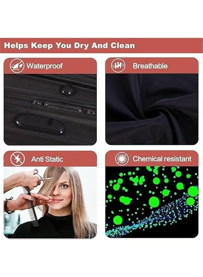 Black Makeup Cape Water Proof Beauty Salon Shorty Smock Lightweight Combout Beard Apron Shortie Makeup Bib Styling Shampoo Cape for Makeup Artist Beautician. - Image 2