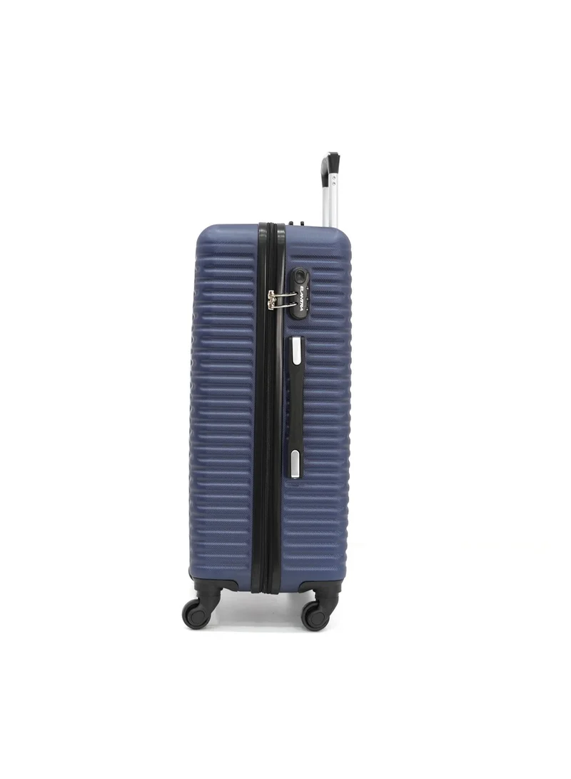 إلنترا Hardshell Luggage Trolley Bag 3 Pieces Set With Spinner Wheels,Navy (S-20inch,M-24inch,L-28inch)