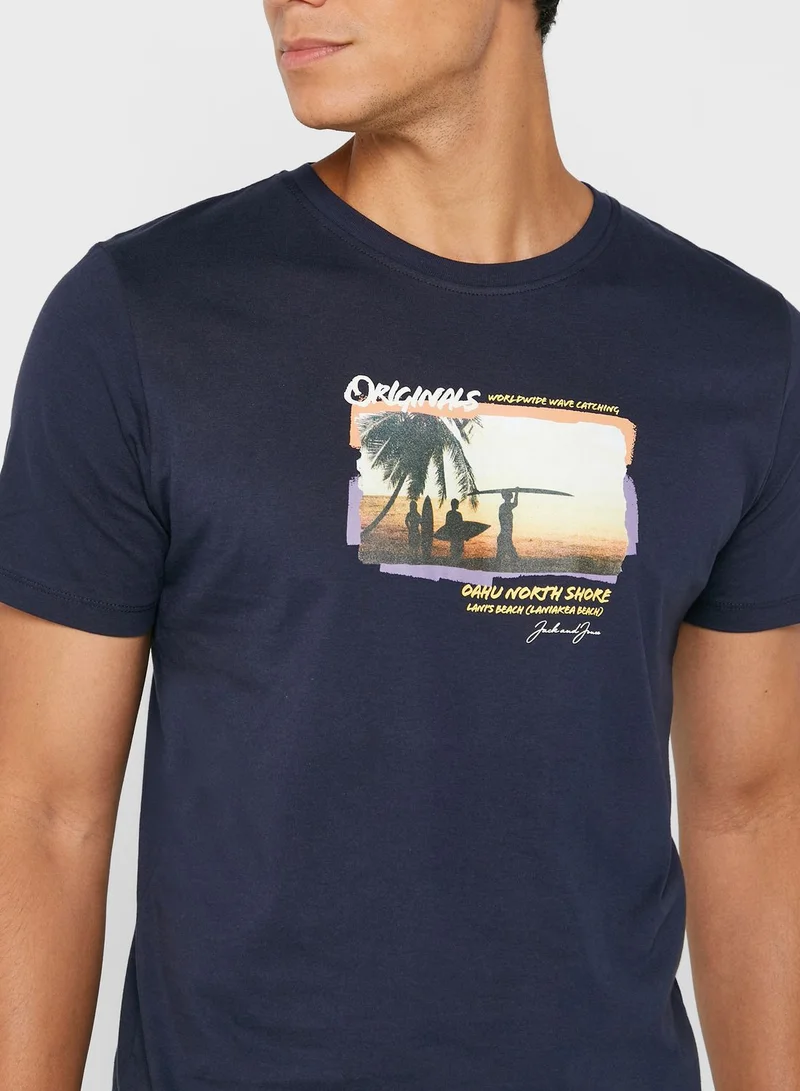 JACK & JONES Graphic Crew Neck T-Shirt