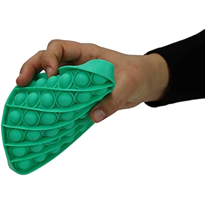 alldoro 63047 Play Silicone Fidget Toy, Approx. 12 cm Square, Pop It Anti-Stress Finger Toy, Bubble Push Toy for Stress Relief, Skill Game for Children and Adults, Green, Square - Image 5