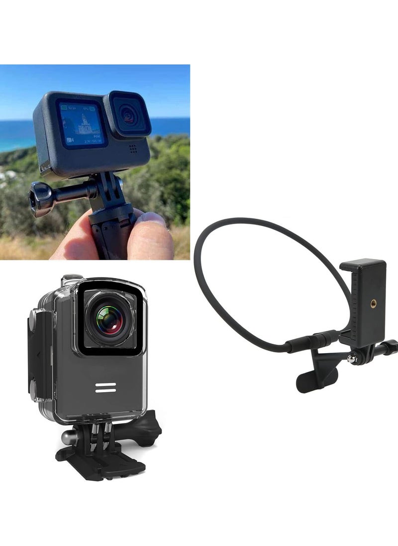 GGOOT Action Camera Neck Holder Mount, Chest Head Neck Mount First Person View Magnetic Neck Selfie Holder with Mobile Phone Clip for DJI Action  - Image 5