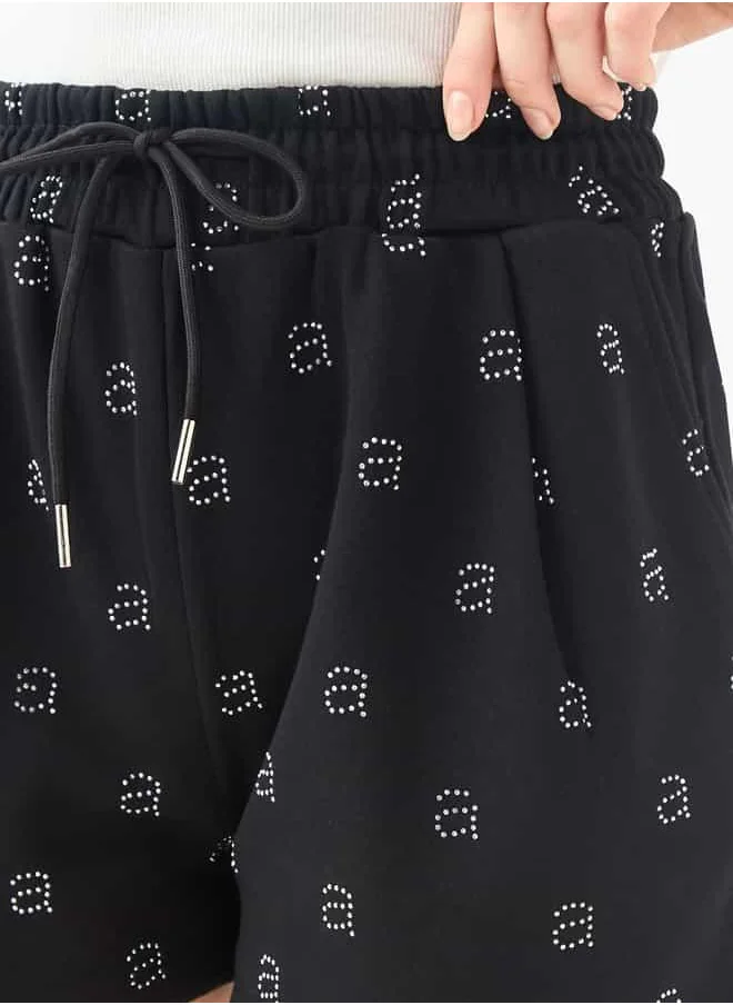 2Xtremz 2Xtremz Embellished Shorts with Drawstring Closure and Pockets