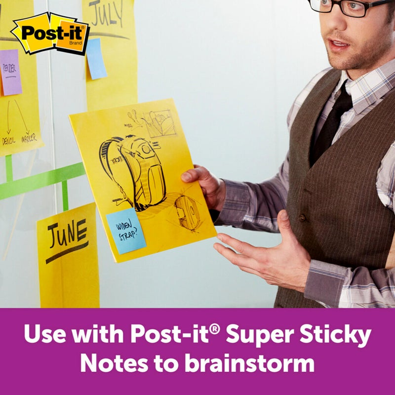 Post It ملاحظات بوست-إت سوبر لاصقة كبيرة، 11 بوصة × 11 بوصة، 1 دفتر، قوة لاصقة مضاعفة، أصفر، قابل لإعادة التدوير (BN11) - Image 4