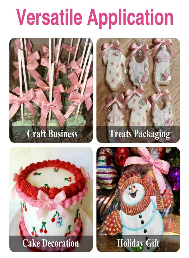 Roxjaejae 150 Pcs Cake Pop Kit, Paper Cake Pop Sticks with Clear Cellophane Bags and Pink Bow Twist Ties, Cake Pops Making Tools for Lollipops, Candies, Chocolates, Cookies, DIY Desserts - Image 5