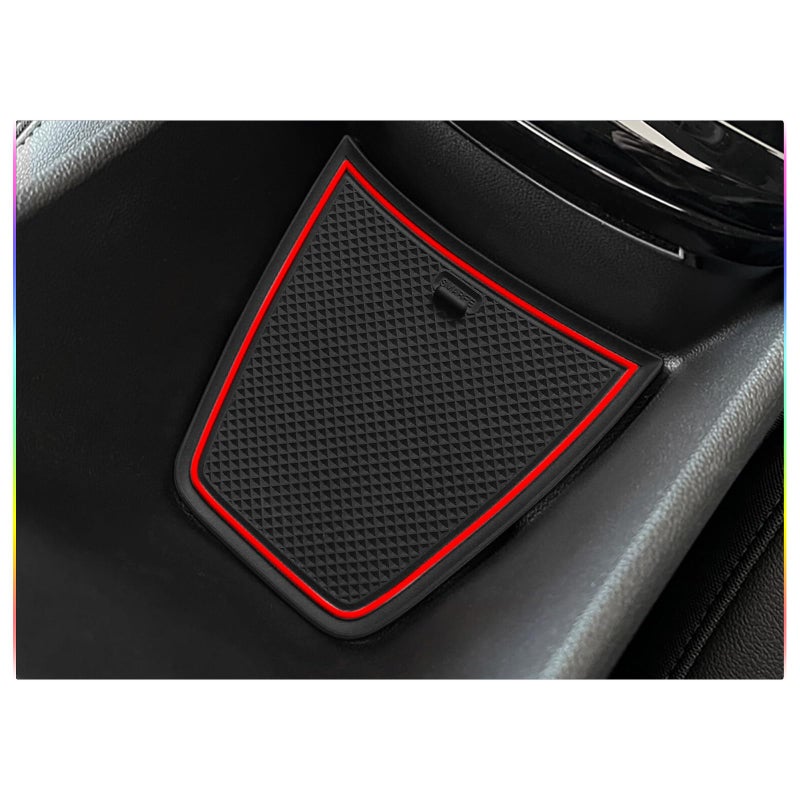 SKTU 2024 2025 2026 Chevy Trax Door Slot Mat for 2024 2025 2026 Chevrolet Trax (LS,1RS,LT,2RS,ACTIV) 14PCS Fit 2024 20256 2026 Chevy Trax Accessories Door Compartment Cup Center Console Liners (Red) - Image 5