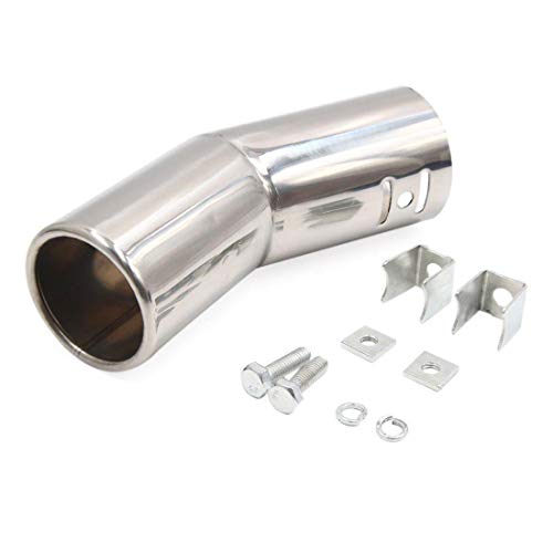 Automaze Universal Fits Car Bent Round Shaped Stainless Steel Exhaust Tail Muffler Tip Pipe 63mm (A-19) - Image 2
