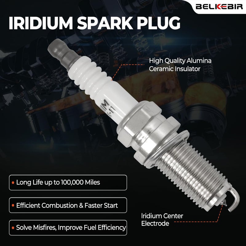 BELKEBIR Set of 6 Ignition Coil Pack & Spark Plugs Compatible with 3.5L 4.0L V6 Nissan Altima Frontier Maxima Murano Pathfinder Quest Xterra NV1500 NV2500 NV3500, Infiniti I35 QX4, Suzuki Equator Replace UF349 - Image 5