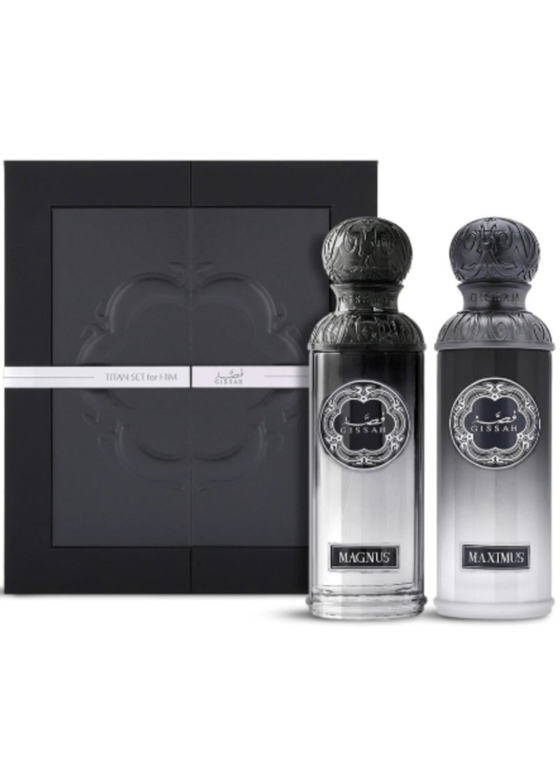قصة طقم عطور قصة Titan Him للرجال – 2 × 90 مل (ماغنوس & ماكسيموس) - Image 1