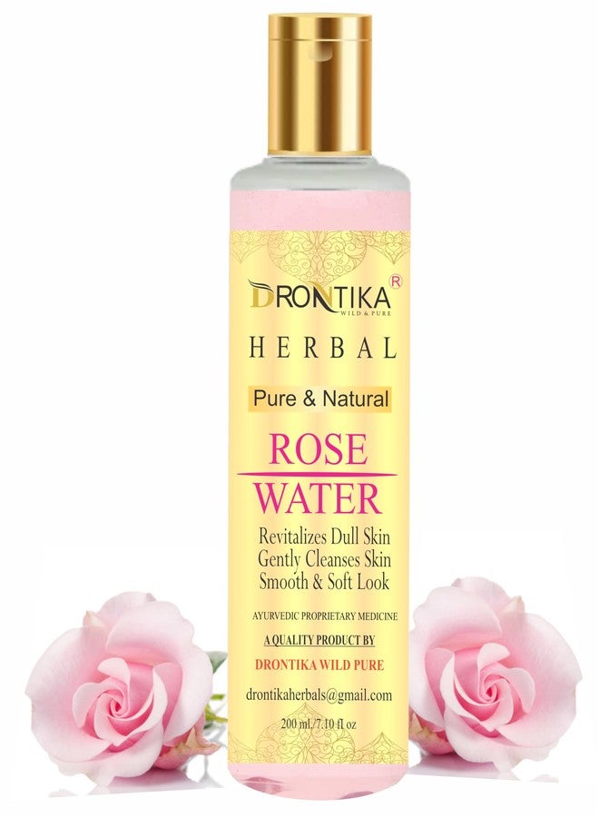 Drontika Herbal Rose Water/Gulab jal |Herbal Skin Toner| Enriched with Rose Oil Paraben Free| 200ml - Image 1