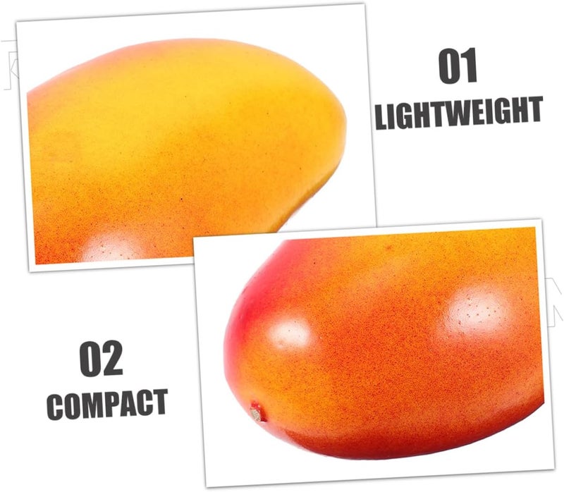 Zerodeko 5pcs Artificial Mango Models Foam Decorative Fake Fruits Lifelike Mango Props for Home Party Photo Shoot and Kitchen Display - Image 3
