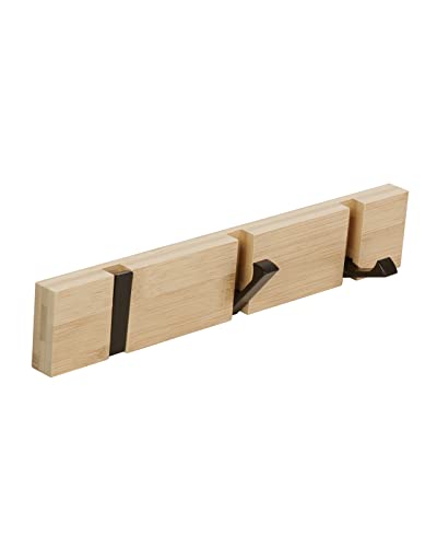 JSVER Coat Rack Wall Mount Coat Hooks, Coat Hooks Wall Mounted with 3 Standard Retractable Hooks, Space-Saving Coat Rack for Entryway, Hallway, Bathroom, Living Room, Bedroom - Image 1