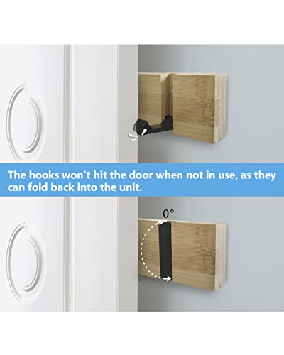 JSVER Coat Rack Wall Mount Coat Hooks, Coat Hooks Wall Mounted with 3 Standard Retractable Hooks, Space-Saving Coat Rack for Entryway, Hallway, Bathroom, Living Room, Bedroom - Image 5