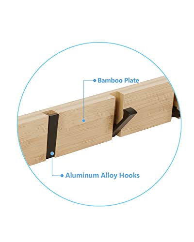 JSVER Coat Rack Wall Mount Coat Hooks, Coat Hooks Wall Mounted with 3 Standard Retractable Hooks, Space-Saving Coat Rack for Entryway, Hallway, Bathroom, Living Room, Bedroom - Image 3