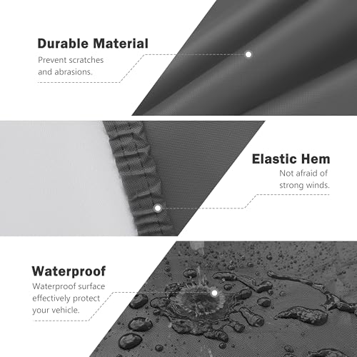MORNYRAY Compatible with Ford Mustang,Car Cover Outdoor Waterproof Sun Rain Snow Hail Protection with Driver Door Zipper (Black, Custom Fit Ford Mustang) - Image 5