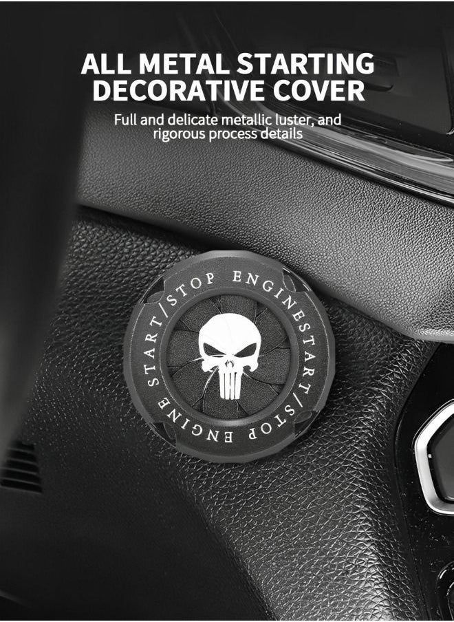 GROIC Car Start Stop Button Cover Automotive Engine Start Button Cover,Car Engine Decoration Ring Car Spin Ignition Anti-Scratch Protector Car Interior Accessory  - Image 2