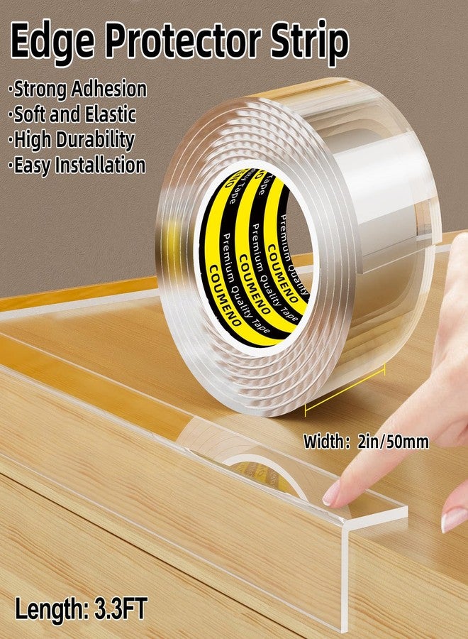 COUMENO Clear Edge Protector,Safe Corner Protector, Anti-Sharp Edge Protector, for Furniture, Drawers, Tables, Cabinets 2inX3.28FT - Image 2