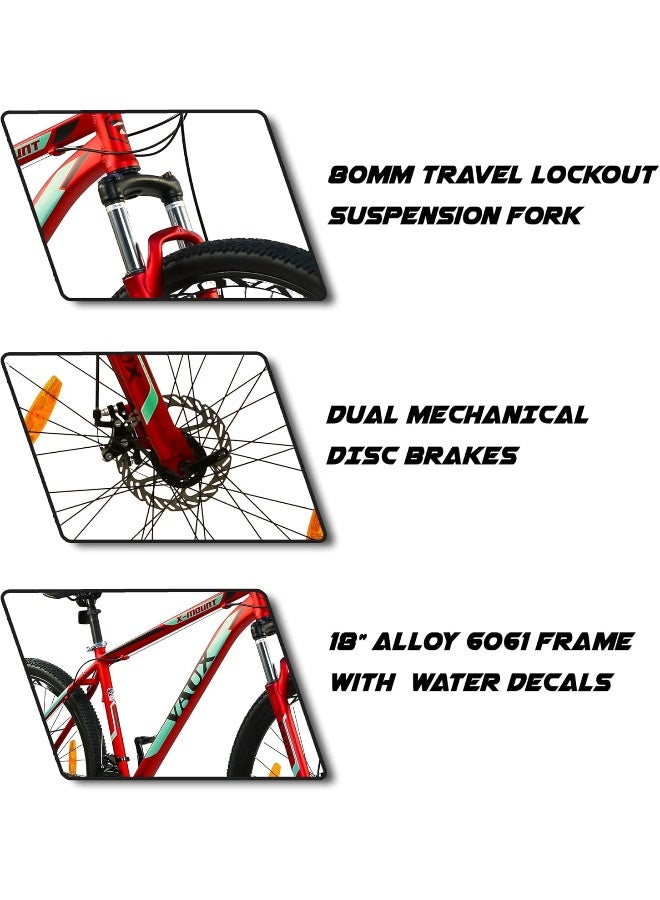 Vaux X-Mount Gear Cycle For Men 27.5T With Aluminium Alloy Frame And Disc Brakes, Multispeed Mtb For Adults With 21 Shimano Gears, Lockout Suspension, Kenda Tyres - Image 4