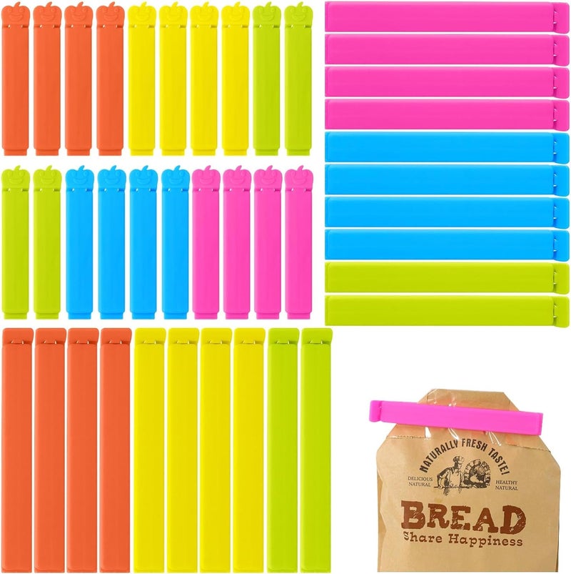 AiQInu Pack of 30 Reusable Food Bag Clips 7/11 cm for Packaging Kitchen Candy Snack