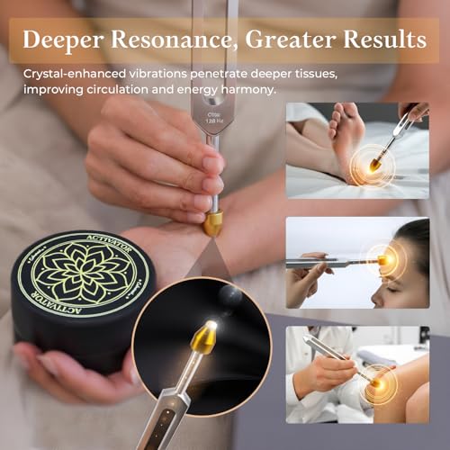 CALMCREST Tuning Forks for Healing Set with 7 Chakras Guide Cards (128Hz, 136.1Hz, 256Hz, 384Hz) – Weighted & Unweighted Premium Tuning Forks for Sound Therapy, Energy Balancing, Meditation & Chakra Healing - Image 4