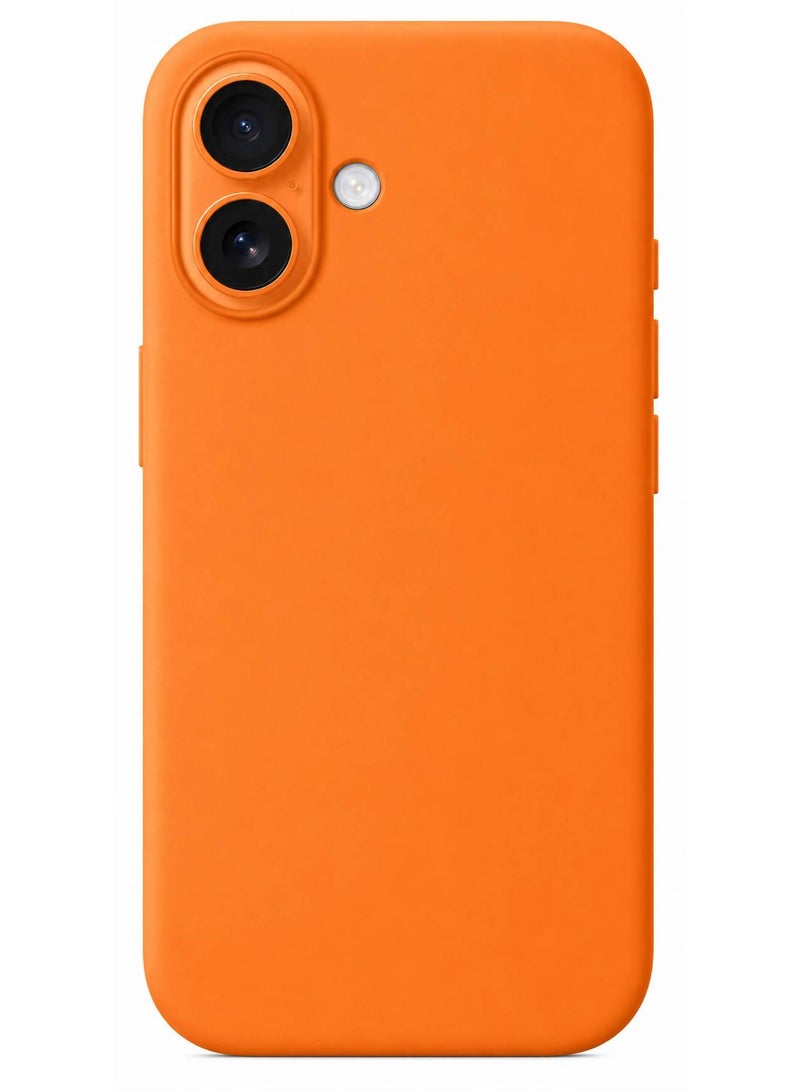 Silicone Case for iPhone 17 , Silky Soft Touch Full-Body Protective Phone Case, Anti-Scratch Shockproof Cover with Microfiber Lining (ORANGE)