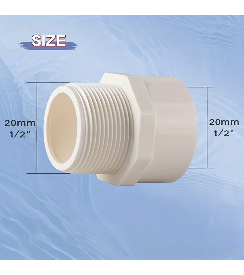 5 قطع من موصلات PVC بخيط خارجي بوصة واحدة (32 مم) مع صواميل لأنابيب إمداد المياه - Image 1