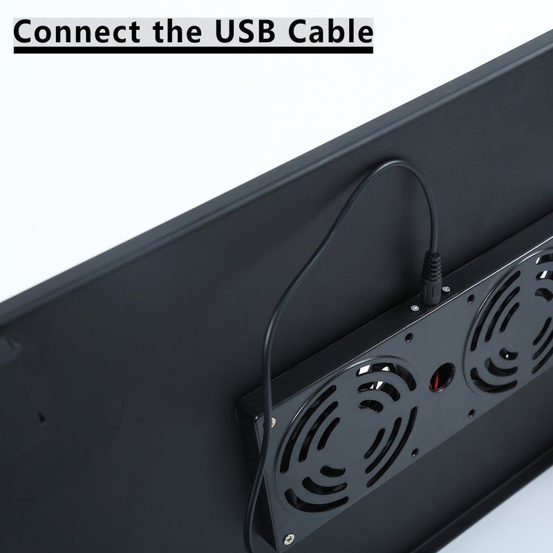 Aluminium Adjustable Laptop Stand Lightweight Portable Laptop Table Office Laptop Riser Standing Desk with 2 Cooling Fans& Pad Sofa Couch Bed Tray - Image 5