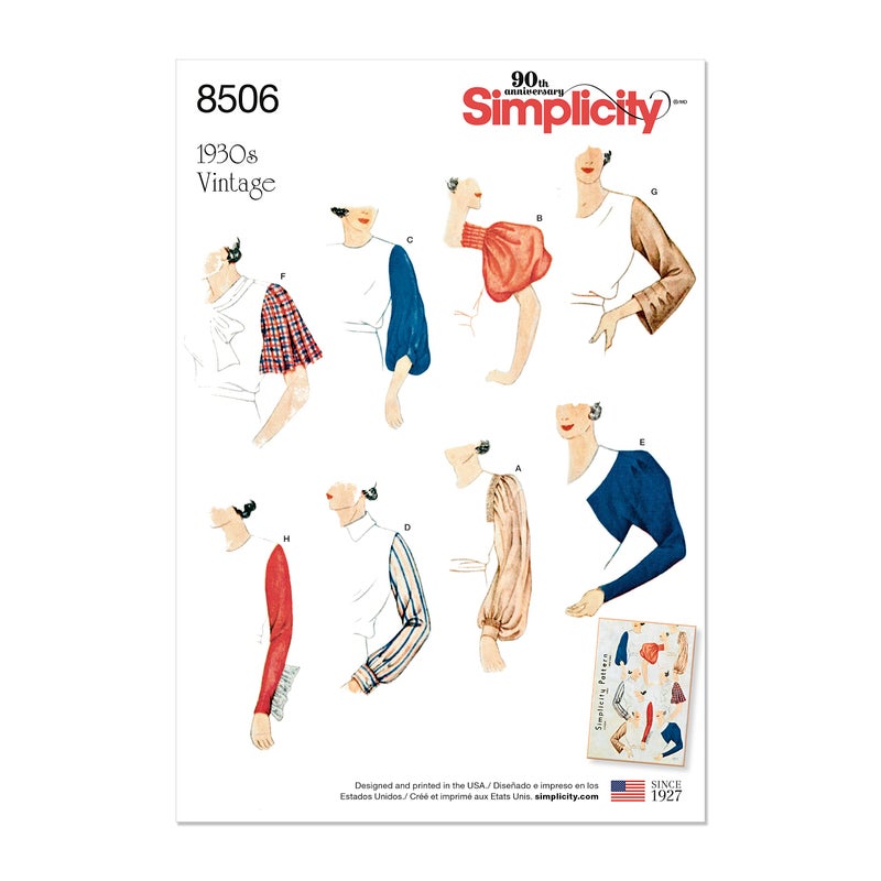 Simplicity أنماط إبداعية بسيطة للأكمام للقمصان، السترات، المعاطف، A (10-12-14-16-18-20-22) - Image 1