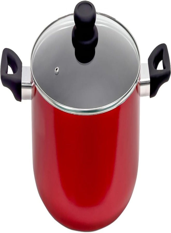 AKDC Kitchenmark Aluminum Casserole With Glass Lid, Induction Safe Saucepan With Durable Non-Stick Granite Coating Stock Pot Heat Resistant Handles Cookware Casseroles Pan Red Color (L - 26 Cm) - Image 3