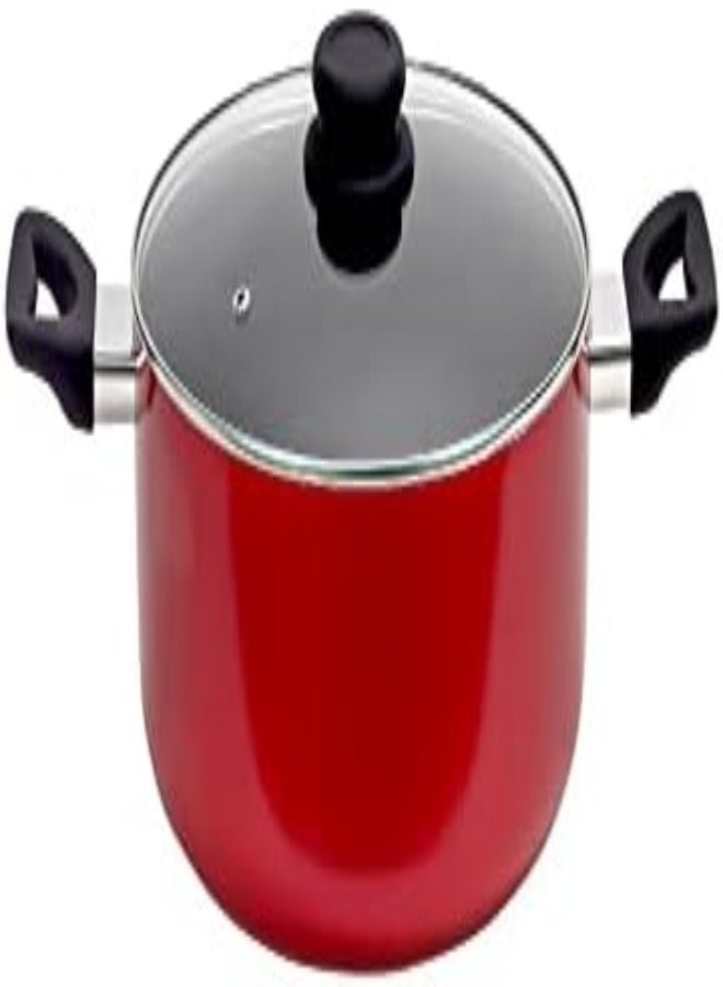 AKDC Kitchenmark Aluminum Casserole With Glass Lid, Induction Safe Saucepan With Durable Non-Stick Granite Coating Stock Pot Heat Resistant Handles Cookware Casseroles Pan Red Color (L - 26 Cm) - Image 5