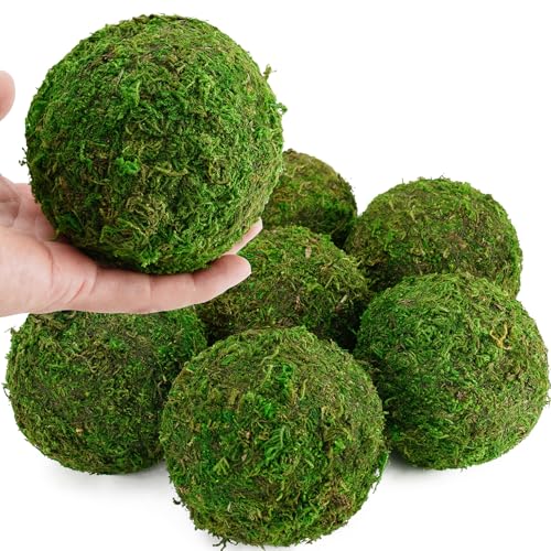 BYHER Decorative Moss Balls Set - Fake Moss Balls for Bowl Fillers, Centerpiece Decor, Home Decor, Vase Filler, Wedding Decor, Table Arrangement, Coffee Accents, DIY Crafts (Extra Large - 4"-Set of 6) - Image 1