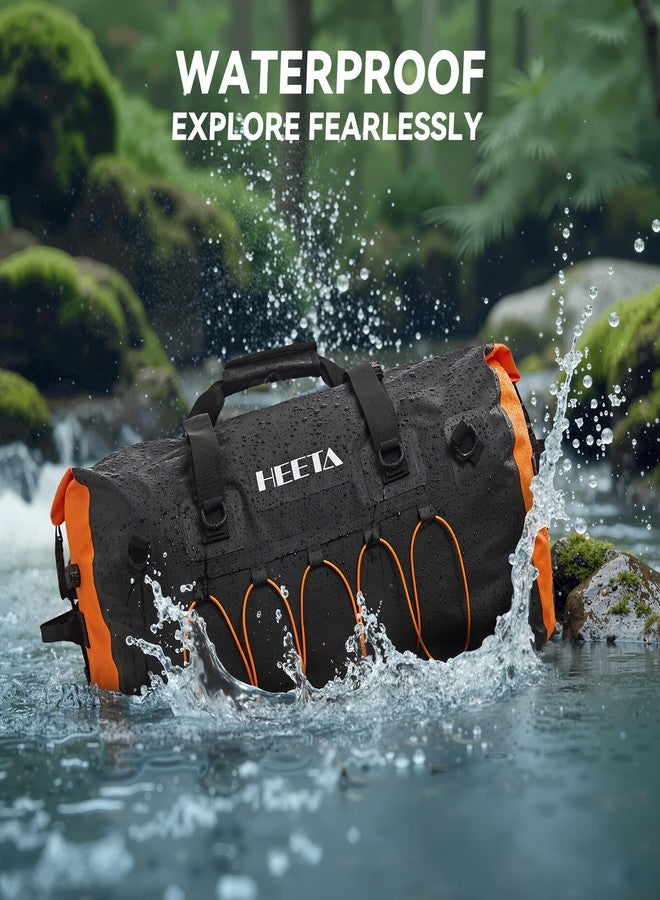 HEETA Waterproof Duffel Bag Motorcycle Dry Bag Backpack, Extra Large Rolltop Travel Duffle Bags with Straps & Handles for Kayaking Rafting Boating Canoeing Camping Gym Beach (Black, 60L) - Image 3