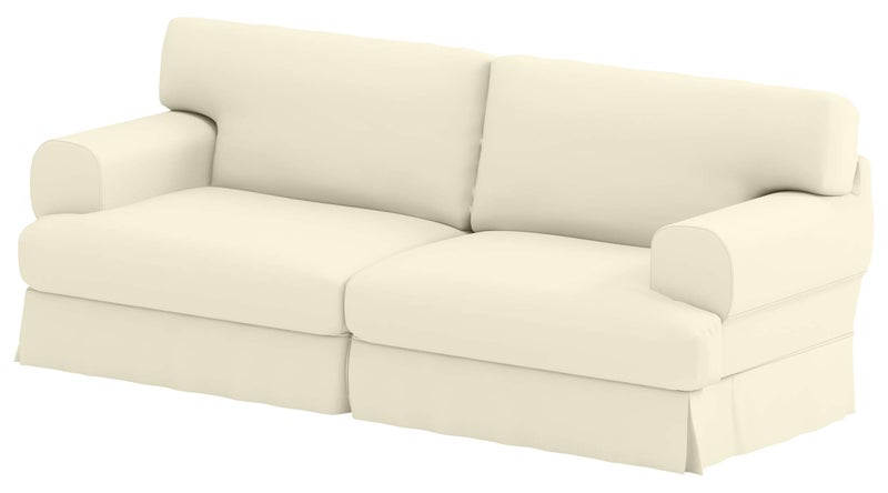 Custom Slipcover Replacement V Durabale Dense Cotton Three Seat Hovas Sofa Cover Replacement is Made Compatible for IKEA Hovas 3 Seater Slipcover Only Cotton Beige 