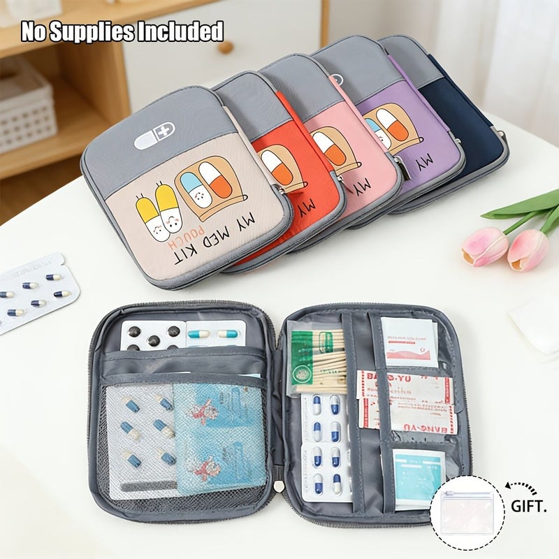Orange 2 Pieces Portable First Aid Kit for Travel Camping - Image 1