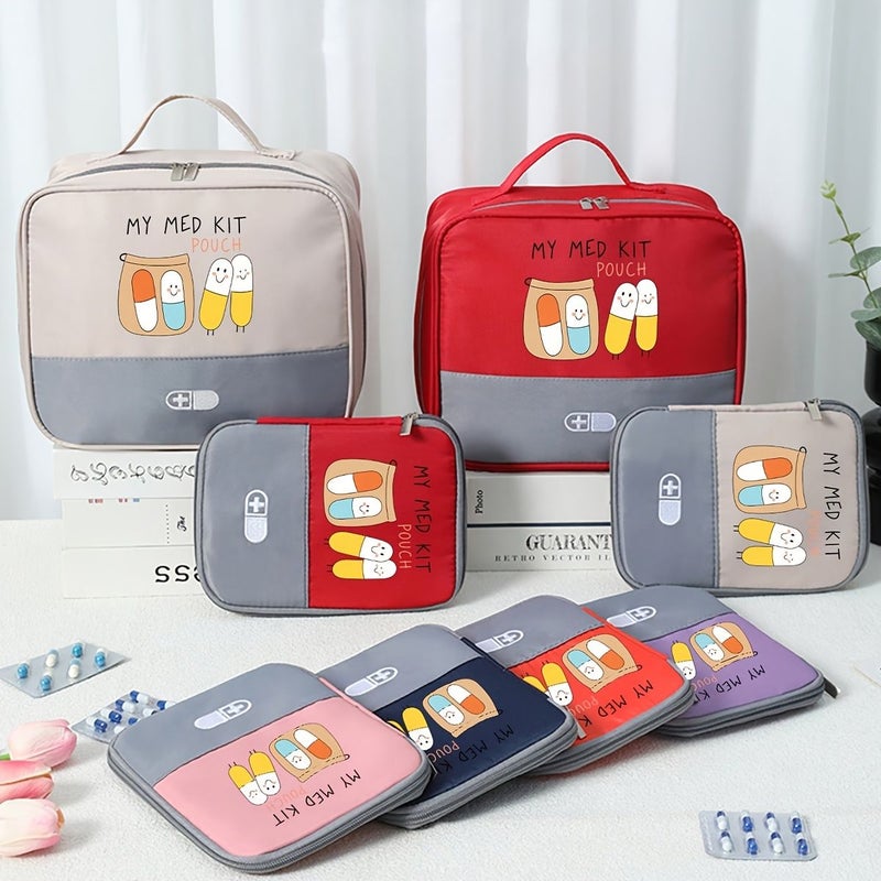 Orange 2 Pieces Portable First Aid Kit for Travel Camping - Image 2