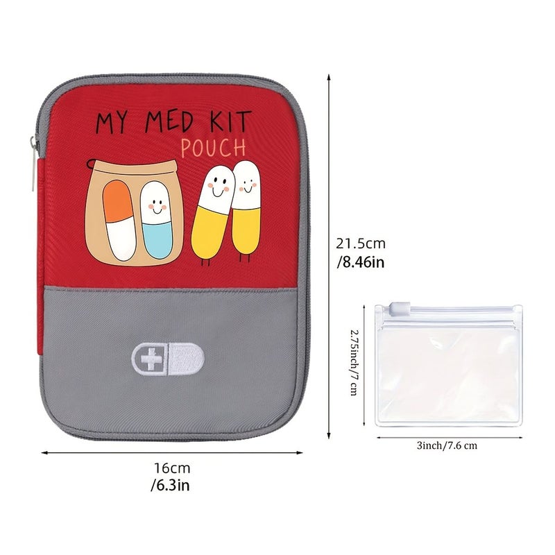Orange 2 Pieces Portable First Aid Kit for Travel Camping - Image 3