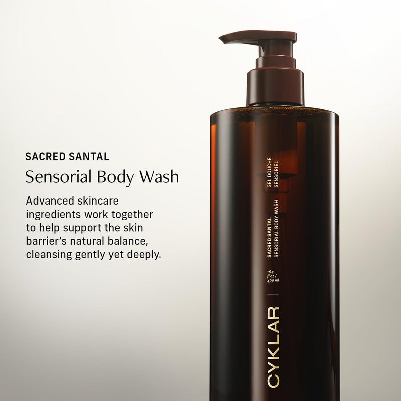 CYKLAR Sensorial Body Wash. Sacred Santal Hydrating Cleanser with Moisture Locking Multi-Oil Complex, Sodium PCA and Glycerin. Nourishing Shower Gel for Women and Men, 16.5 Fl Oz Luxury Bodywash - Image 2