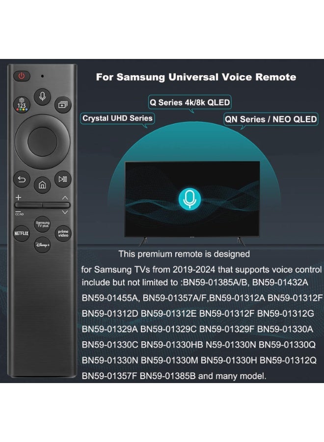 Chabeia Universal Remote Control for All Samsung Smart TVs with Voice Control, Replacement Compatible with Samsung Smart TV Models 2018-2024 UHD QLED The Frame QLED 4K 8K Crystal Smart TVs(NO Solar) - Image 2