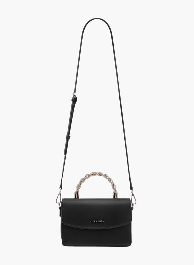 Flora Bella By Shoexpress Women Solid Satchel Bag with Detachable Strap and Magnetic Closure  - Image 2