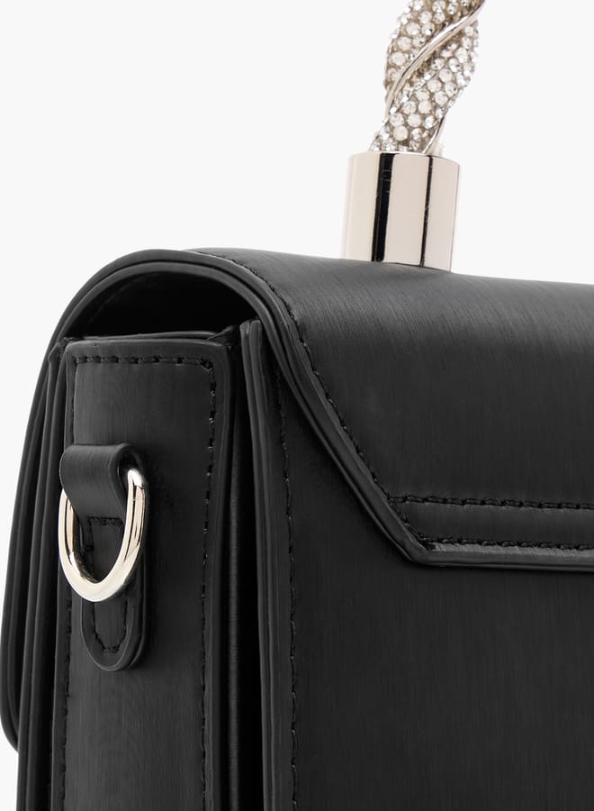 Flora Bella By Shoexpress Women Solid Satchel Bag with Detachable Strap and Magnetic Closure  - Image 5